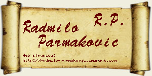Radmilo Parmaković vizit kartica